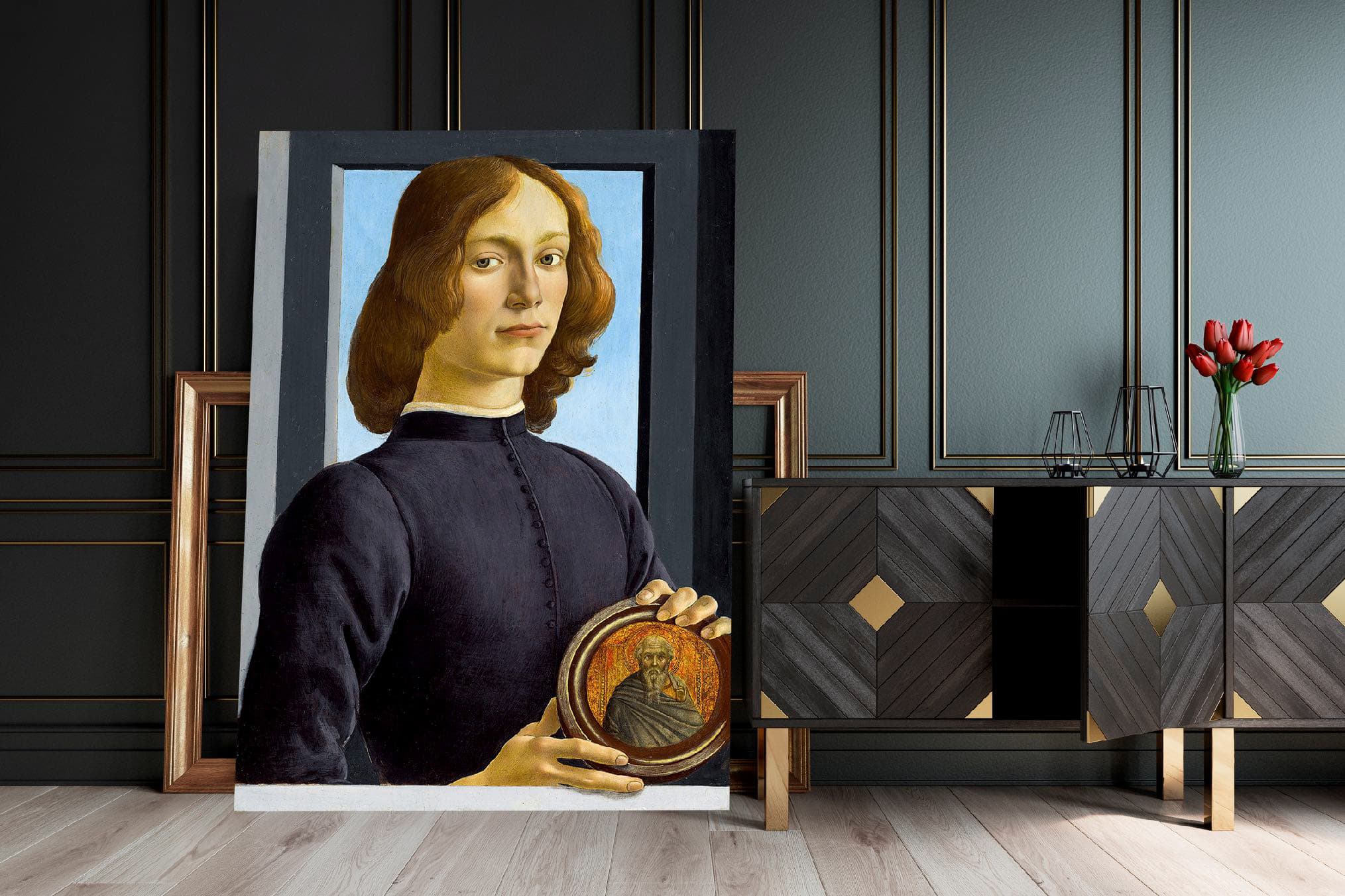 Botticelli - Young Man Holding a Roundel